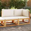 vidaXL Garden Sofa Black Solid Acacia Wood Medium Modular Garden Sofa
