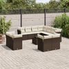 vidaXL Garden Sofa Set Brown PE rattan Large Adjustable Feet