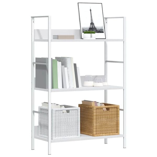 vidaXL Shelf Cabinet White Engineered wood, steel Medium Bookshelf