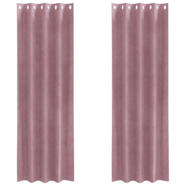 vidaXL Blackout Curtains 2 pcs Dark Pink 55.12 x 88.58 in Velvet