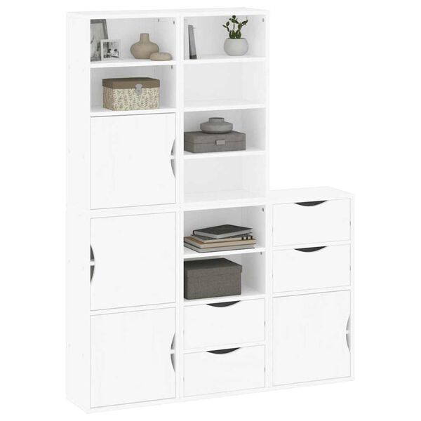 vidaXL Side Cabinet White Solid pine wood, engineered wood Medium