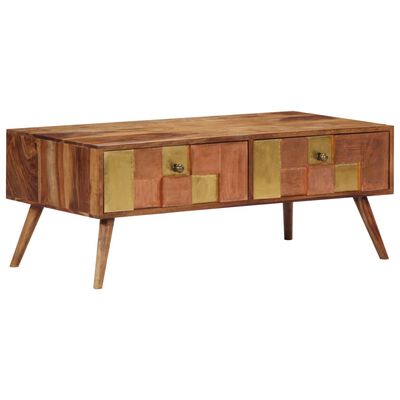 vidaXL Coffee Table 39.4"x19.7"x15.4" Solid Sheesham Wood