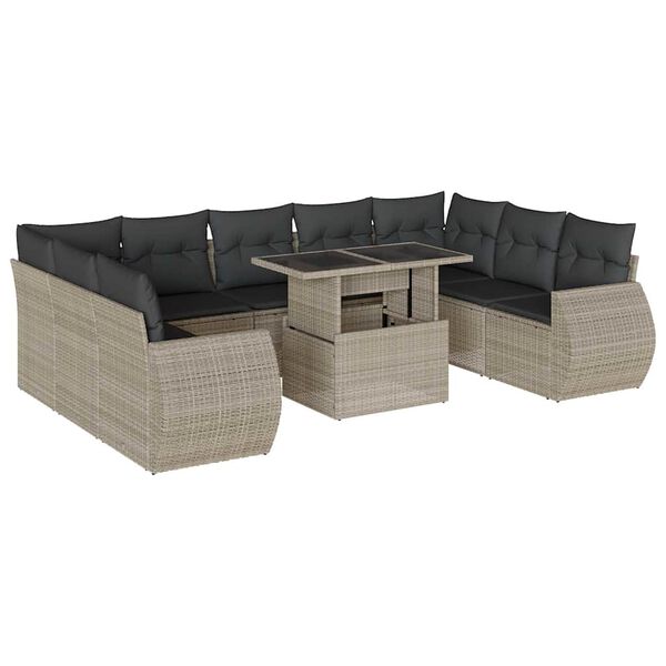 vidaXL Garden Sofa Set Light Grey