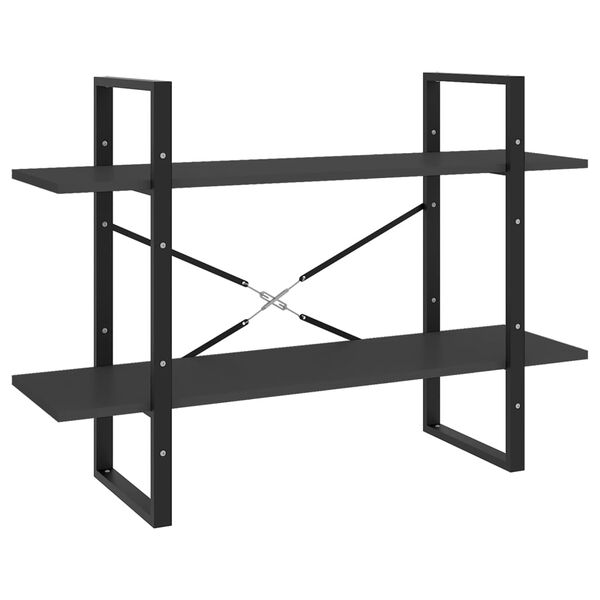 vidaXL Book Cabinet Grey Engineered wood, metal 39.4x11.8x27.6 in