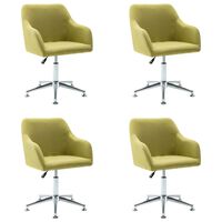 vidaXL Swivel Dining Chairs 4 pcs Green Fabric