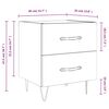 vidaXL Bedside Cabinet Set of 2 White Engineered wood, iron Medium