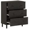 vidaXL Side Cabinet Set of 2 Black Solid mango wood, engineered wood, iron