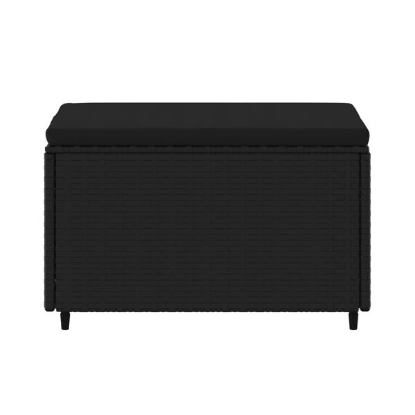 vidaXL Patio Footrest Set of 2 Black PE rattan Standard Modular