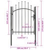 vidaXL Garden Gate Steel 39.4"x68.9" Black