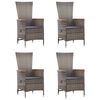 vidaXL Dining Set Grey Solid acacia wood 5 Piece Set Removable Covers