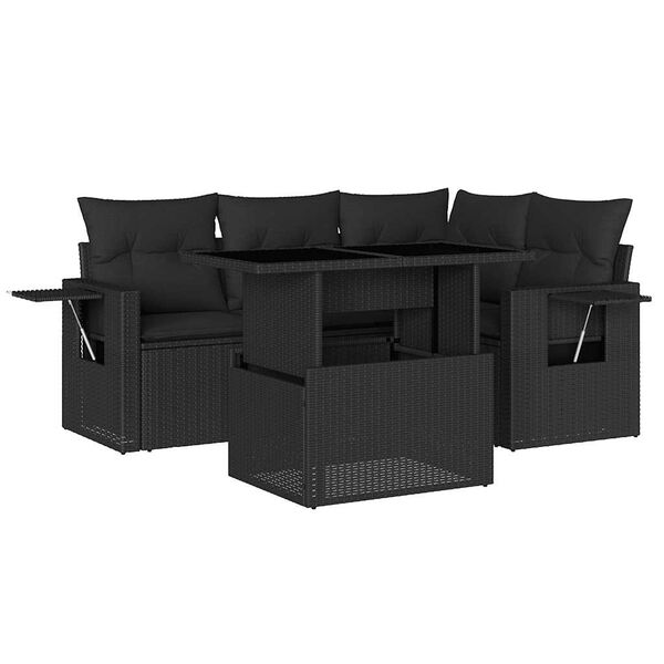 vidaXL Garden Sofa Set Black