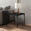 vidaXL Side Table Black Engineered Wood, Steel Small Adjustable Feet