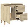vidaXL Bathroom Cabinet Sonoma Oak Engineered wood, solid eucalyptus wood