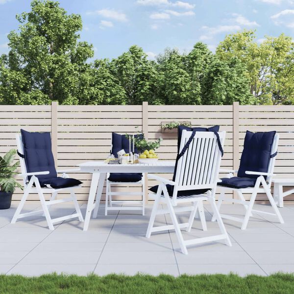 vidaXL Highback Chair Cushion Set of 4 Navy Blue