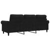 vidaXL 3-seater Sofa Black Velvet 3-seater 3-Seater Sofa Rectangular