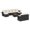 vidaXL Garden Sofa Set Black and cream white