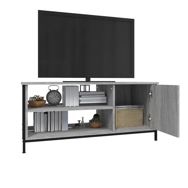 vidaXL TV Cabinet Gray Sonoma Engineered wood, steel Medium TV Cabinet