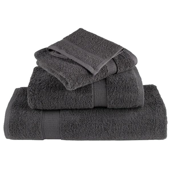vidaXL Towel Set Charcoal 100% ring-spun cotton