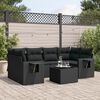 vidaXL Garden Sofa Set Black PE Rattan Large Modular Garden Sofa Set