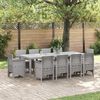 vidaXL Garden Dining Set 11 pcs Light Grey Polt rattan