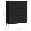 vidaXL Drawer Cabinet Black Steel Medium Storage Cabinet Rectangular