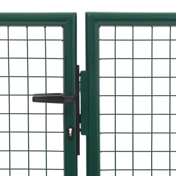 vidaXL Garden Gate Steel 137.8x29.5" Green