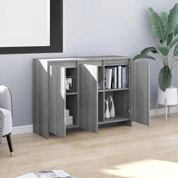 vidaXL Sideboard Gray Sonoma 40.2"x13"x29.5" Engineered Wood