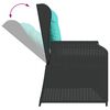 vidaXL Reclining Patio Bench Black Turquoise PE rattan 2-seater
