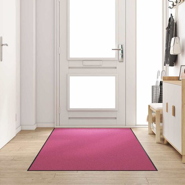 vidaXL Doormat Other Pink and Black 47.3" x 98.4" Polyamide and PVC