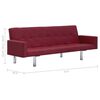 vidaXL Sofa Bed with Armrest Wine Red Fabric