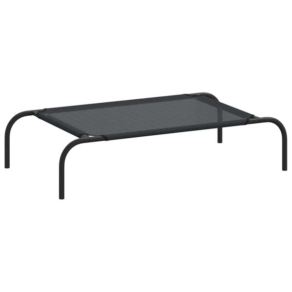 vidaXL Dog Bed Black Textilene and Powder-Coated Steel Small Dog Bed