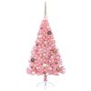 vidaXL Artificial Pre-lit Christmas Tree with 150 LEDs Pink 47.2" PVC