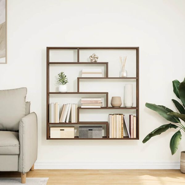 vidaXL Wall Cube Shelf Smoked Oak Engineered Wood