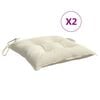 vidaXL Chair Cushion Set of 2 Cream white Oxford fabric (100% polyester)