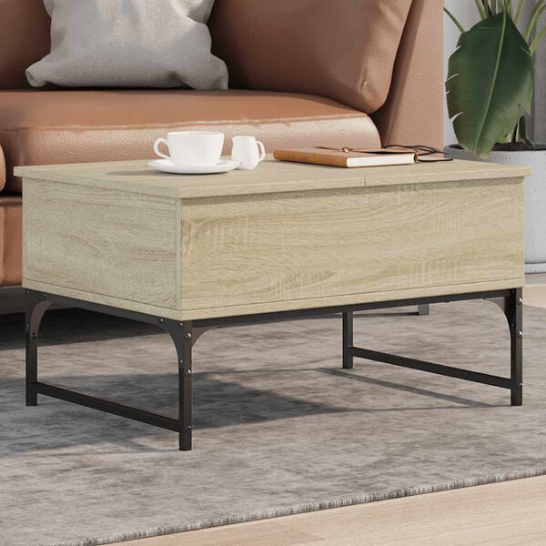 vidaXL Coffee Table Sonoma oak Engineered wood and metal