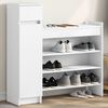 vidaXL Shoe Cabinet White 39.6"x11"x39.4" Engineered Wood