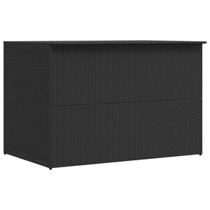 vidaXL Outdoor Storage Box Black PE Rattan, Powder-Coated Steel