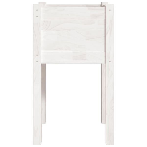 vidaXL Planter White Solid pinewood Durable Planter Square