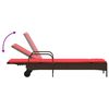 vidaXL Sun Lounger Brown PE rattan, powder-coated steel Standard