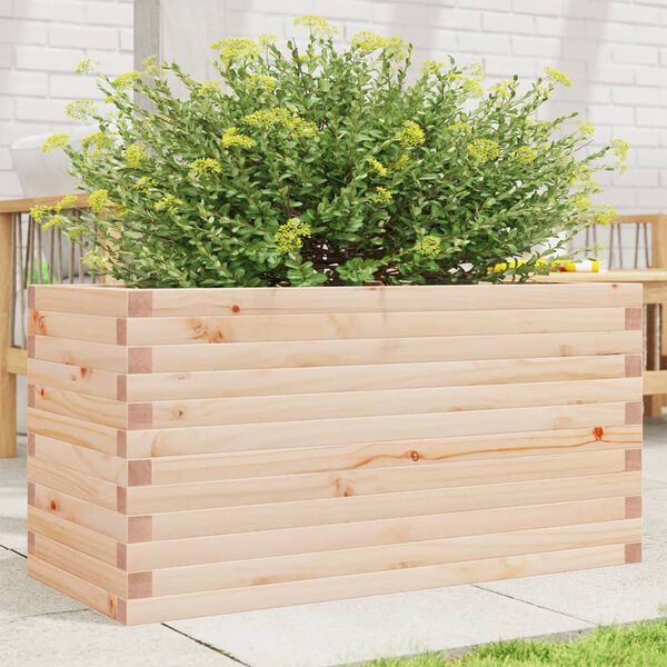 vidaXL Garden Planter Natural Pine Solid Pine Wood 35.4x15.7x18.1 in