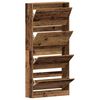 vidaXL Shoe Cabinet Old Wood 31.50 x 8.27 x 64.37 in Engineered Wood