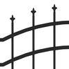 vidaXL Garden Fence with Spear Top Black 94.1"x39.4" Powder-coated Steel