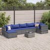 vidaXL Patio Lounge Set Grey PE rattan Medium Modular Patio Lounge Set