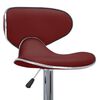 vidaXL Bar Stool Set of 2 Wine Red Faux Leather, Chrome Steel Medium