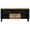 vidaXL TV Cabinet Black Solid rough mango wood, iron Medium TV Cabinet