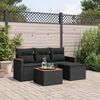 vidaXL Garden Sofa Set Black PE Rattan Medium Modular Garden Sofa Set