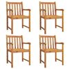 vidaXL Garden Chair Set of 4 Brown Solid Acacia wood Medium Durable