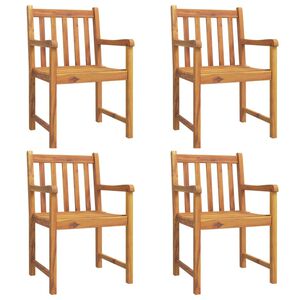 vidaXL Garden Chair Set of 4 Brown Solid Acacia wood Medium Durable