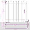 vidaXL Garden Fence 4 pcs Grey 22.31 x 4.92 ft Powder-coated Steel