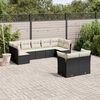 vidaXL Garden Sofa Set Black, Cream White